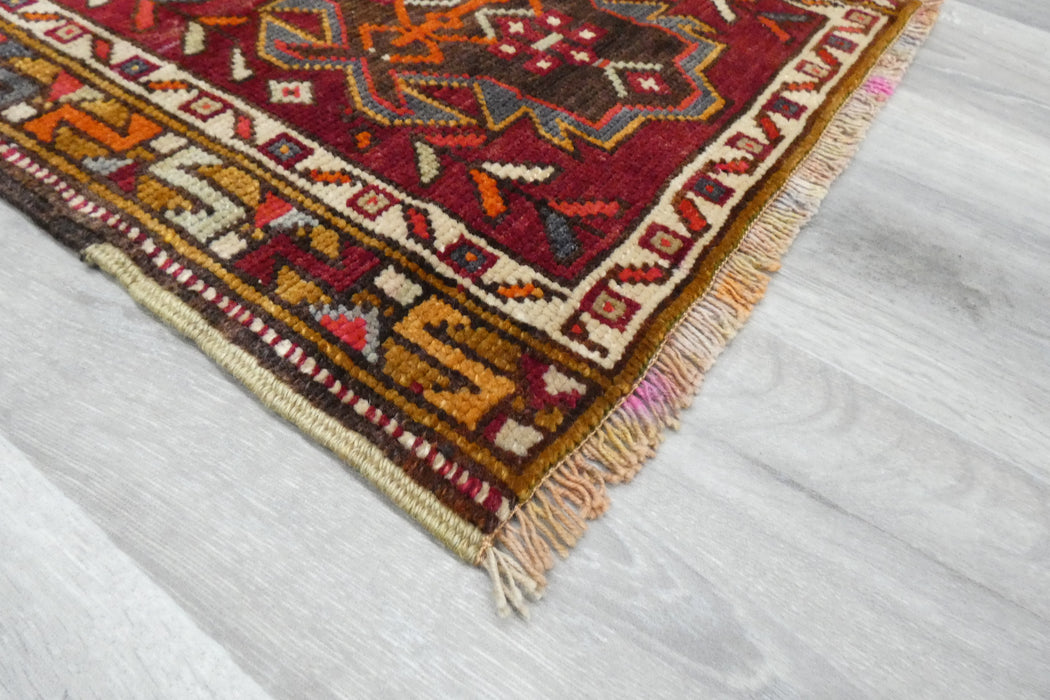 Vintage Hand Knotted Anatolian Turkish Rug Size: 108 x 52cm- Rugs Direct 