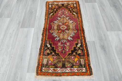 Vintage Hand Knotted Anatolian Turkish Rug Size: 120 x 60cm- Rugs Direct 