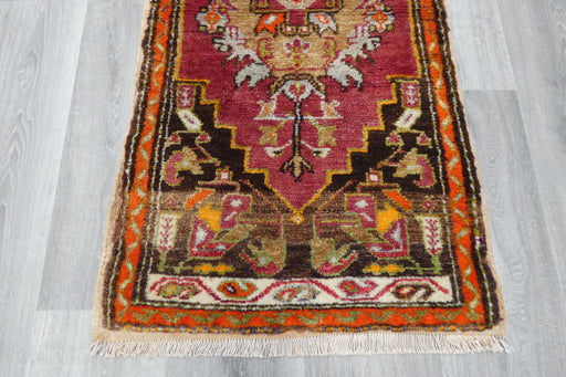 Vintage Hand Knotted Anatolian Turkish Rug Size: 120 x 60cm- Rugs Direct 