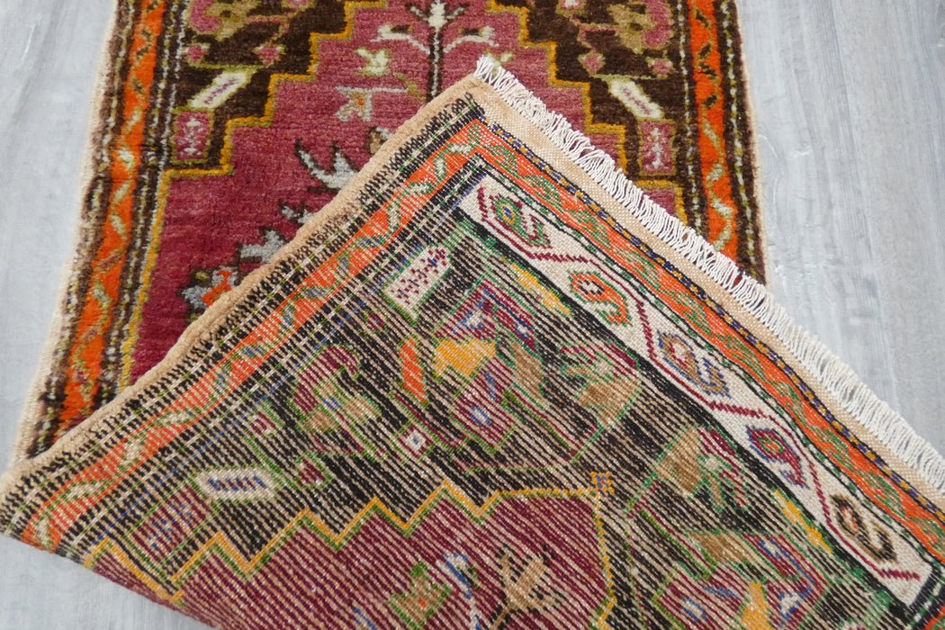 Vintage Hand Knotted Anatolian Turkish Rug Size: 120 x 60cm- Rugs Direct 