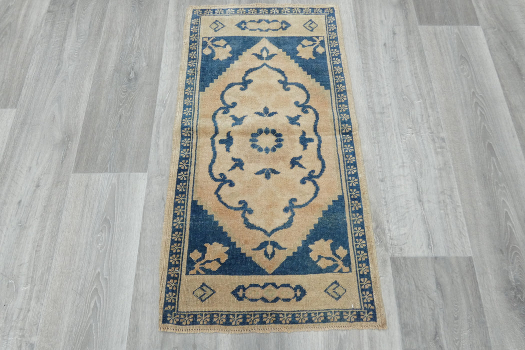 Vintage Hand Knotted Anatolian Turkish Rug Size: 96 x 52cm- Rugs Direct 