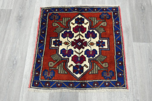 Vintage Hand Knotted Anatolian Turkish Square  Rug Size: 66 x 68cm- Rugs Direct 