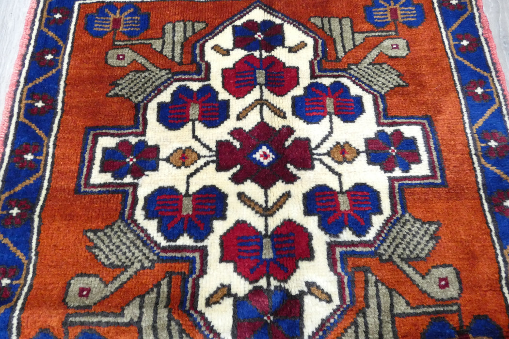 Vintage Hand Knotted Anatolian Turkish Square  Rug Size: 65 x 70cm- Rugs Direct 