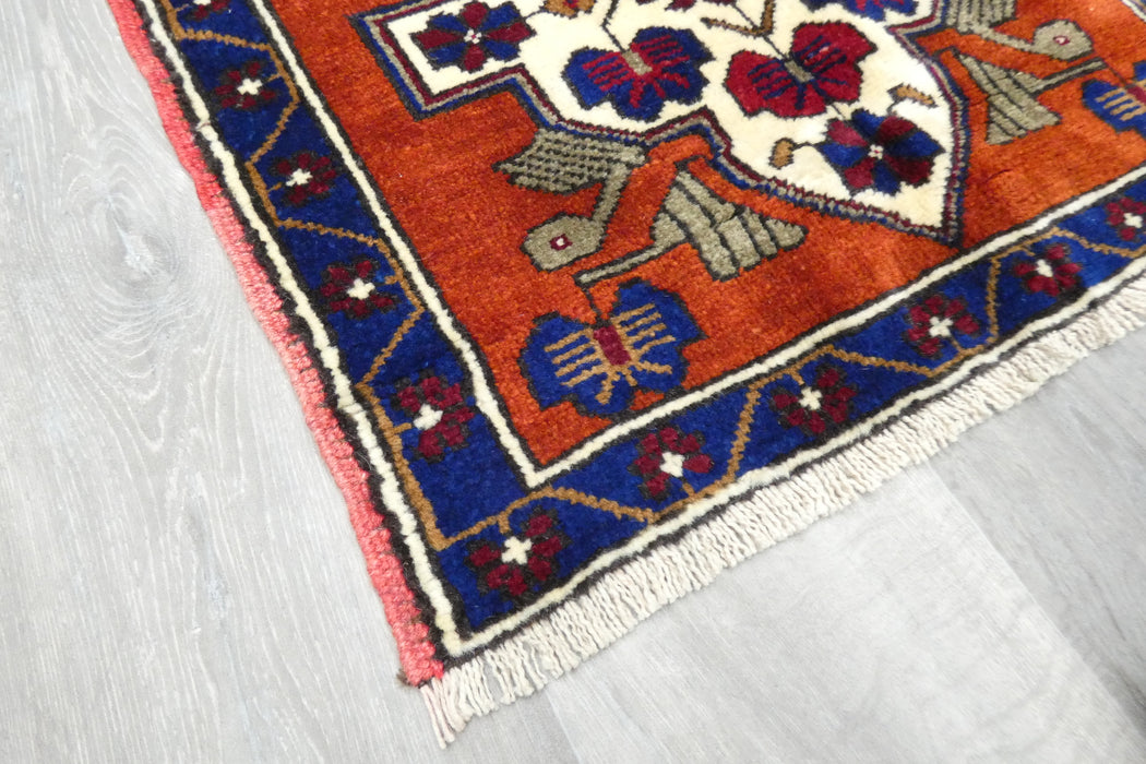 Vintage Hand Knotted Anatolian Turkish Square  Rug Size: 65 x 70cm- Rugs Direct 