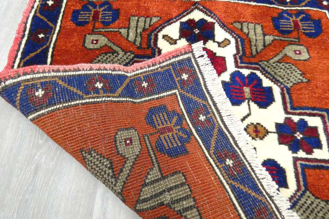 Vintage Hand Knotted Anatolian Turkish Square  Rug Size: 65 x 70cm- Rugs Direct 