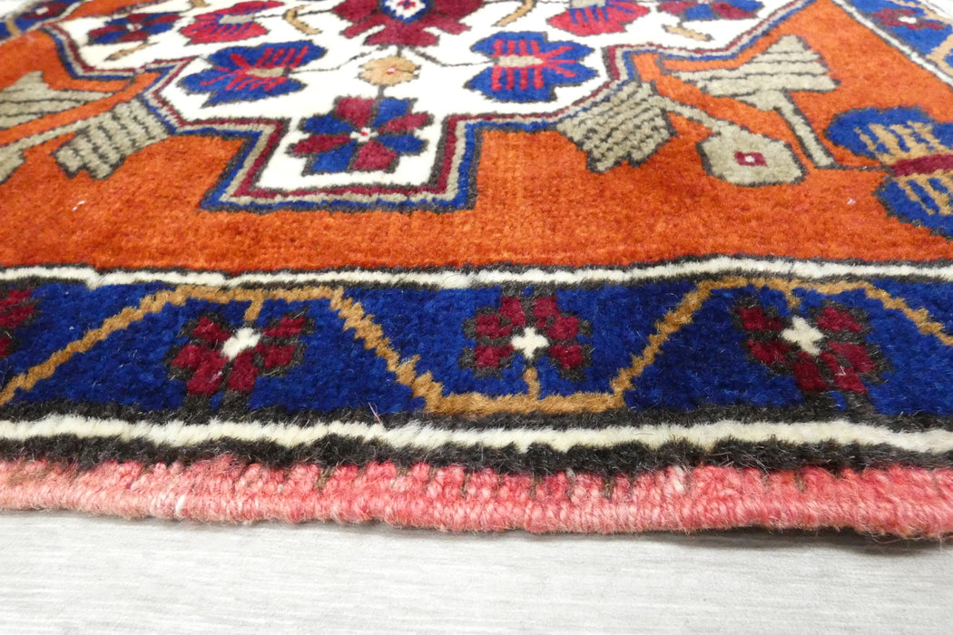 Vintage Hand Knotted Anatolian Turkish Square  Rug Size: 63 x 70cm- Rugs Direct 