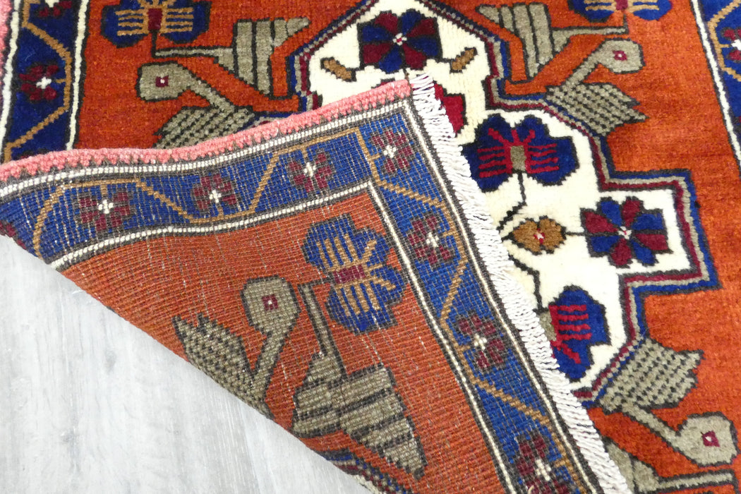 Vintage Hand Knotted Anatolian Turkish Square  Rug Size: 63 x 70cm- Rugs Direct 