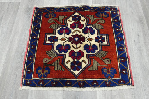 Vintage Hand Knotted Anatolian Turkish Square  Rug Size: 62 x 68cm- Rugs Direct 