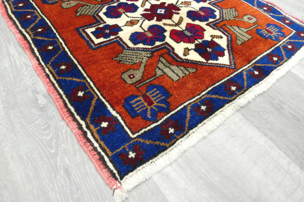 Vintage Hand Knotted Anatolian Turkish Square  Rug Size: 62 x 68cm- Rugs Direct 