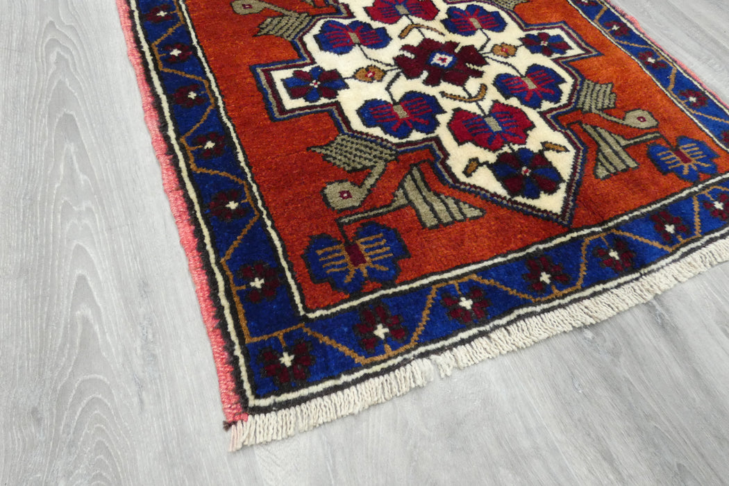 Vintage Hand Knotted Anatolian Turkish Square  Rug Size: 65 x 68cm- Rugs Direct 