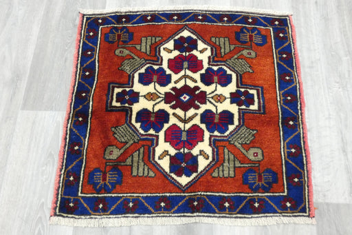 Vintage Hand Knotted Anatolian Turkish Square Rug Size: 65 x 68cm- Rugs Direct 