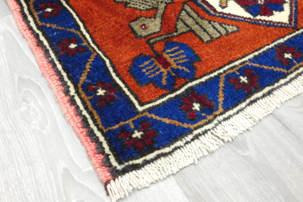 Vintage Hand Knotted Anatolian Turkish Square Rug Size: 65 x 68cm- Rugs Direct 