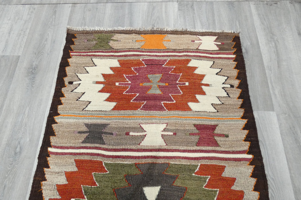 Vintage Anatolian Flatweave Hallway Runner Rug Size: 165 x 90cm- Rugs Direct 