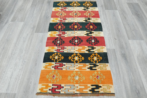 Authentic Handwoven Turkish Kilim Rug 143 x 72cm | Vintage Anatolian Wool Flatweave- Rugs Direct 
