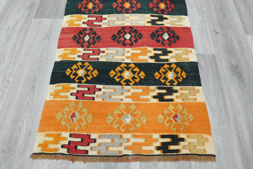 Authentic Handwoven Turkish Kilim Rug 143 x 72cm | Vintage Anatolian Wool Flatweave- Rugs Direct