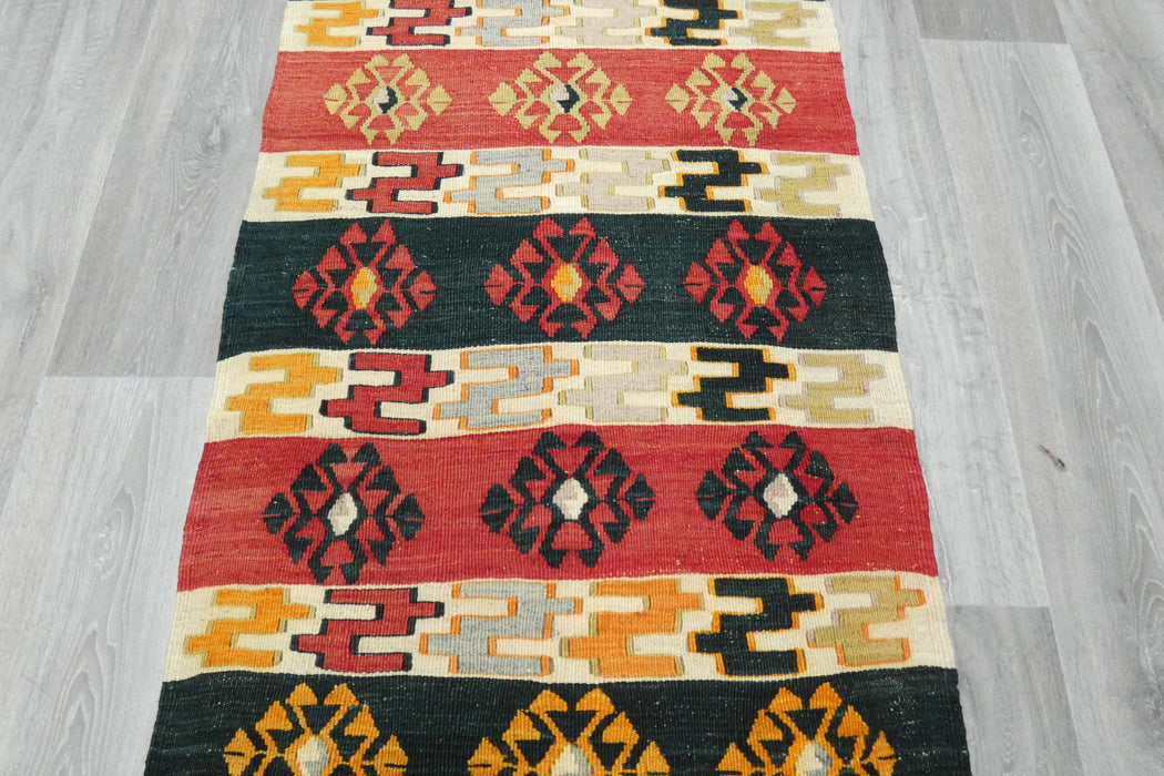 Authentic Handwoven Turkish Kilim Rug 143 x 72cm | Vintage Anatolian Wool Flatweave- Rugs Direct
