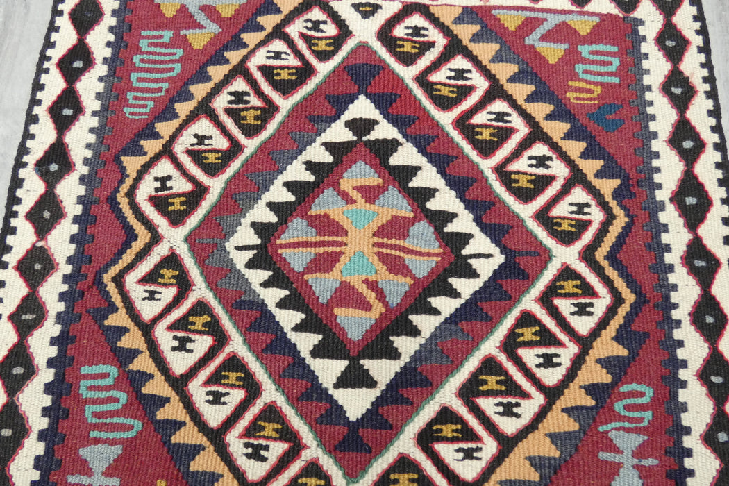 Authentic Handwoven Turkish Kilim Rug 103 x 62cm | Vintage Anatolian Wool Flatweave Rug- Rugs Direct 