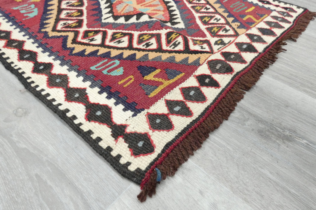 Authentic Handwoven Turkish Kilim Rug 103 x 62cm | Vintage Anatolian Wool Flatweave Rug- Rugs Direct 