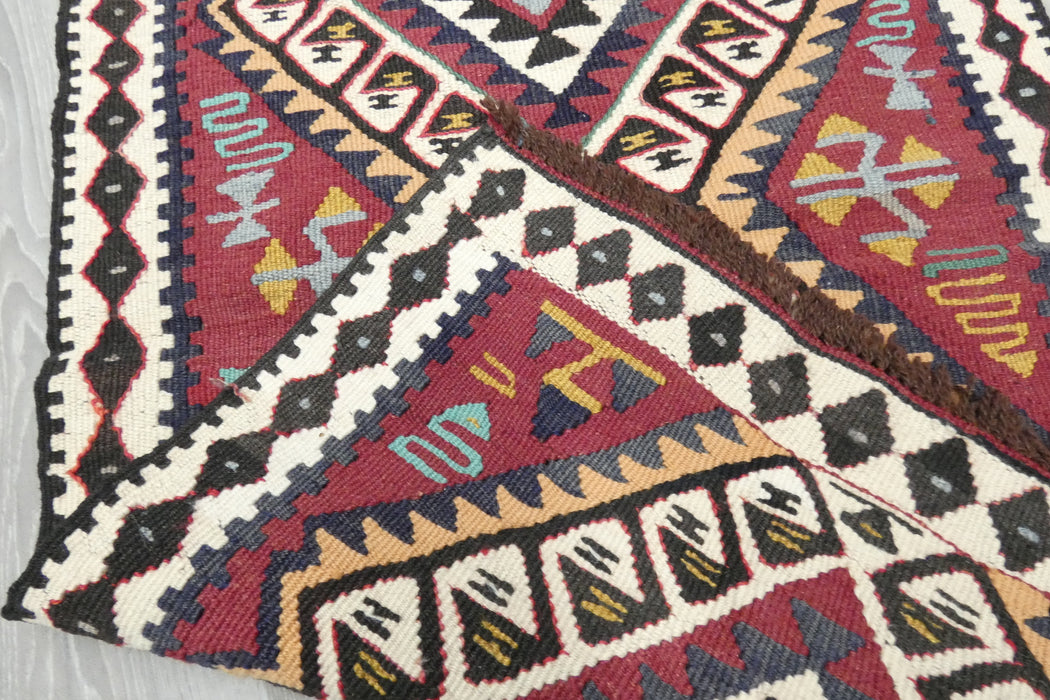 Authentic Handwoven Turkish Kilim Rug 103 x 62cm | Vintage Anatolian Wool Flatweave Rug- Rugs Direct 