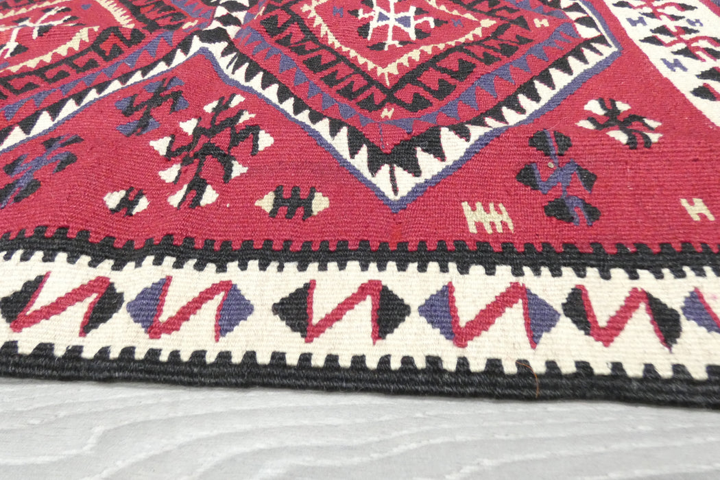 Authentic Handwoven Turkish Kilim Rug 82 x 62cm | Anatolian Wool Flatweave with Tassels- Rugs Direct 