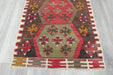 Authentic Turkish Kilim Rug 90 x 60cm | Geometric Anatolian Wool Flatweave- Rugs Direct 
