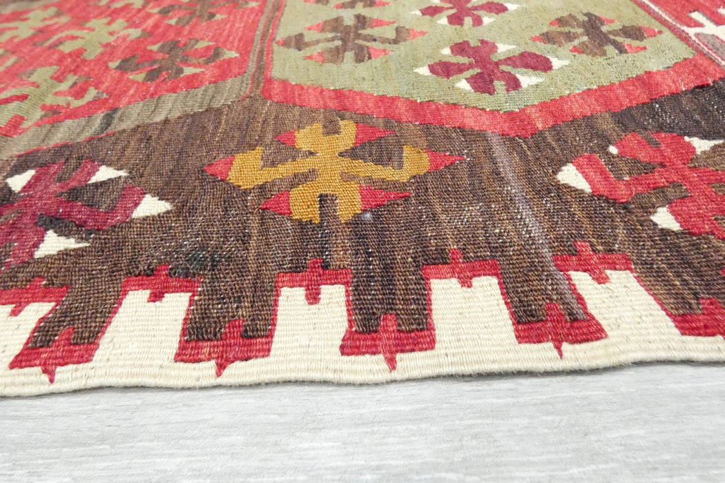 Authentic Turkish Kilim Rug 90 x 60cm | Geometric Anatolian Wool Flatweave- Rugs Direct 