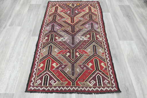 Authentic Turkish Kilim Rug 155 x 95cm | Geometric Anatolian Wool Rug- Rugs Direct 