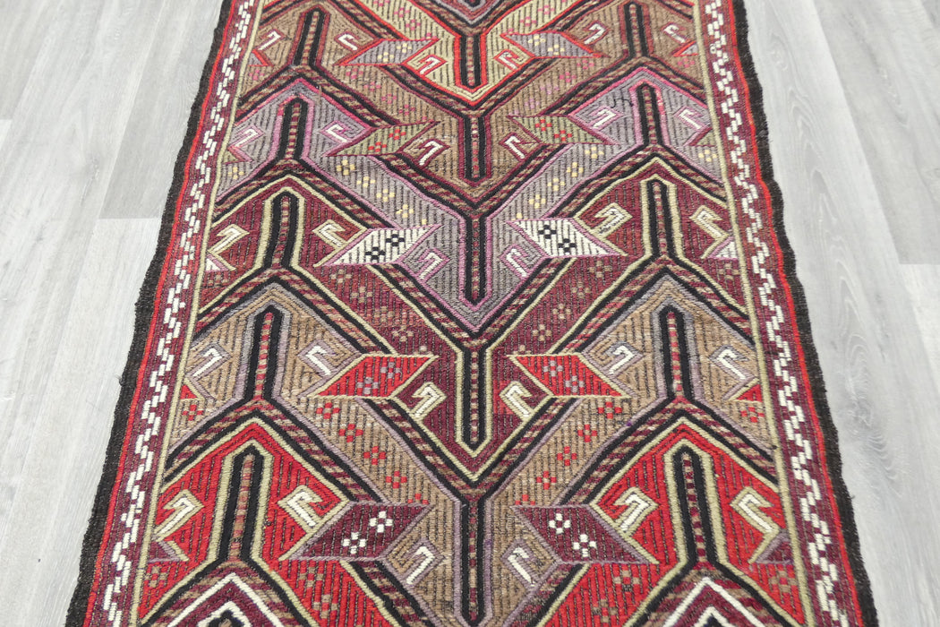Authentic Turkish Kilim Rug 155 x 95cm | Geometric Anatolian Wool Rug- Rugs Direct 