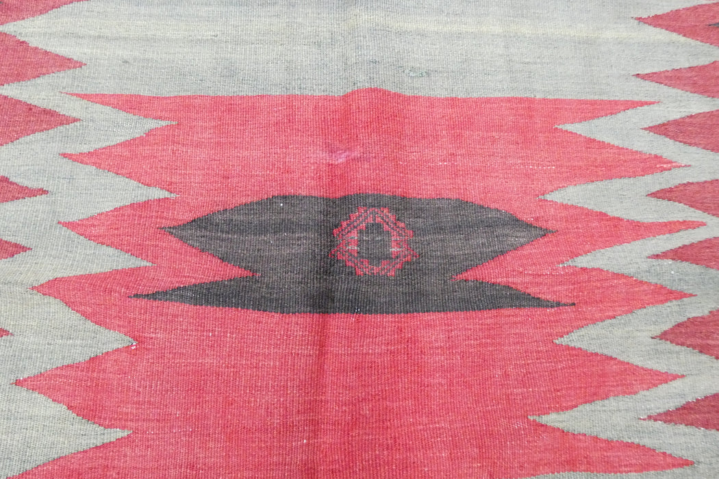 Turkish Kilim Rug 132 x 122cm | Handwoven Anatolian Tribal Design- Rugs Direct 