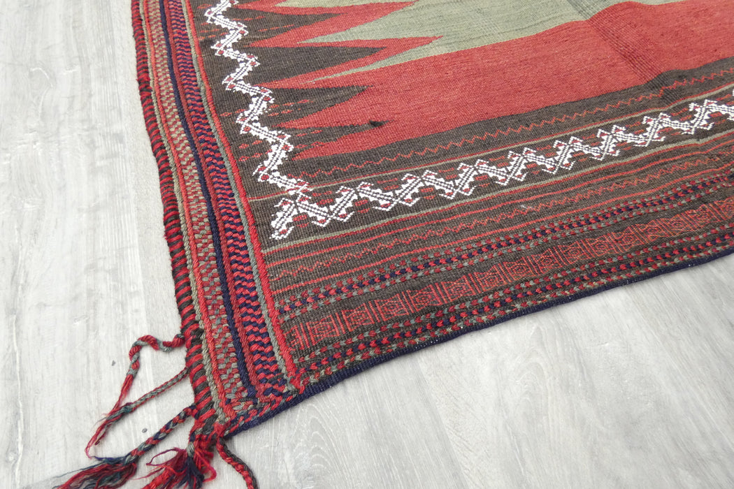 Turkish Kilim Rug 132 x 122cm | Handwoven Anatolian Tribal Design- Rugs Direct 