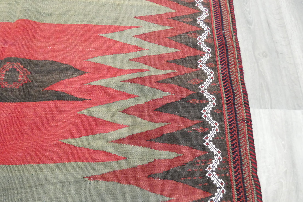 Turkish Kilim Rug 132 x 122cm | Handwoven Anatolian Tribal Design- Rugs Direct 