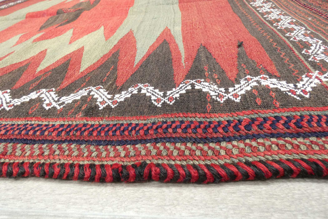 Turkish Kilim Rug 132 x 122cm | Handwoven Anatolian Tribal Design- Rugs Direct 