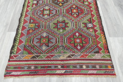 Turkish Kilim Rug 143 x 106cm | Handwoven Anatolian Geometric Design- Rugs Direct 