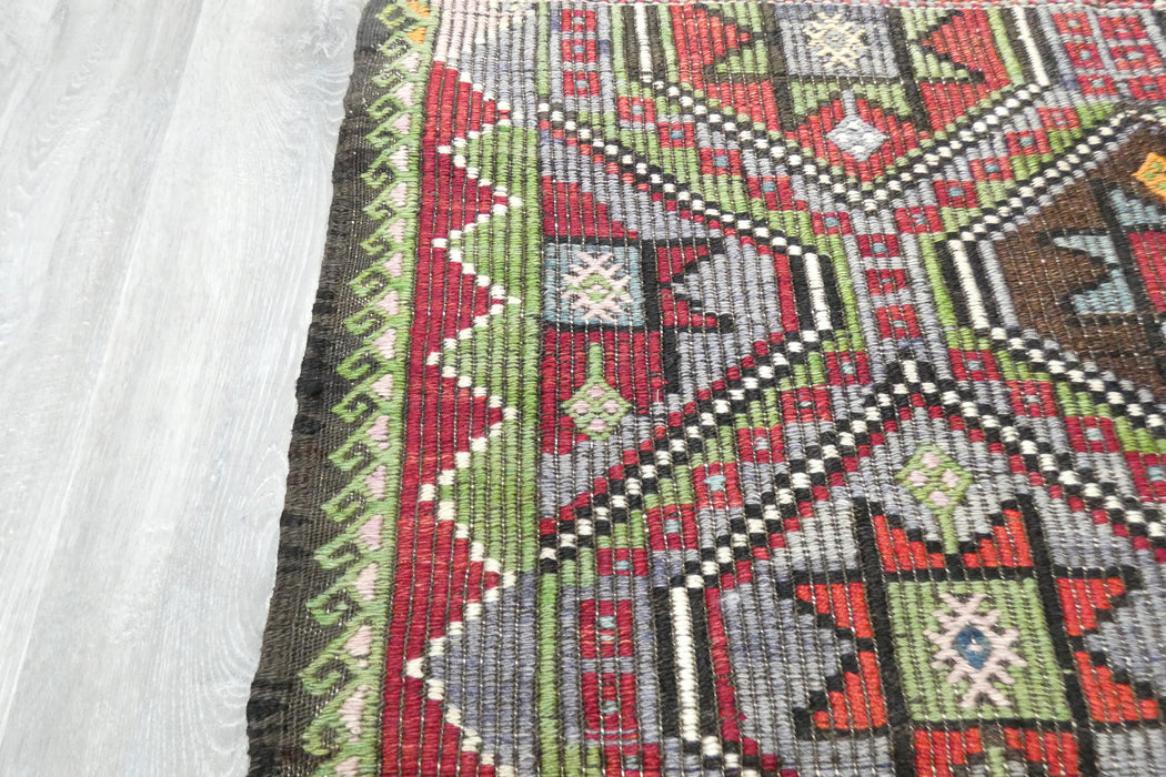 Turkish Kilim Rug 143 x 106cm | Handwoven Anatolian Geometric Design- Rugs Direct 