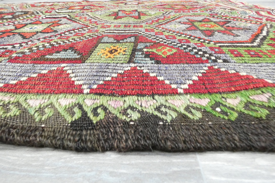 Turkish Kilim Rug 143 x 106cm | Handwoven Anatolian Geometric Design- Rugs Direct 