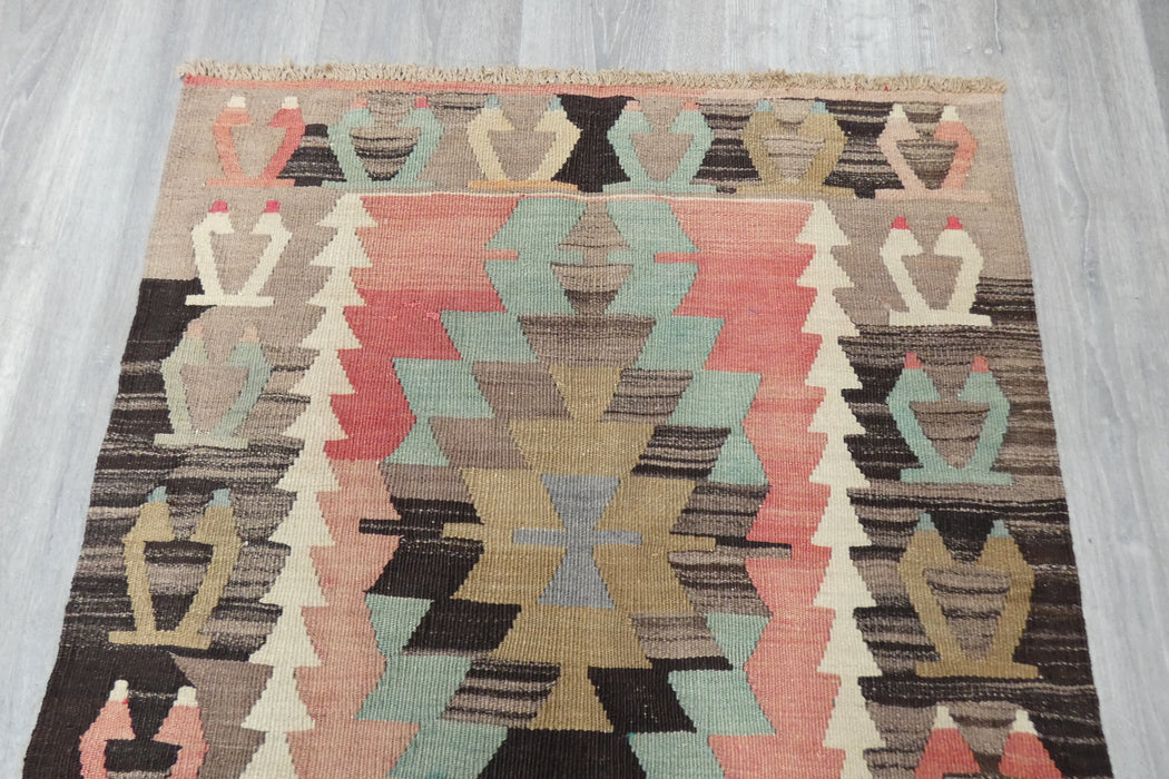 Turkish Kilim Rug 128 x 80cm | Pastel Anatolian Geometric Design- RUGS DIRECT 
