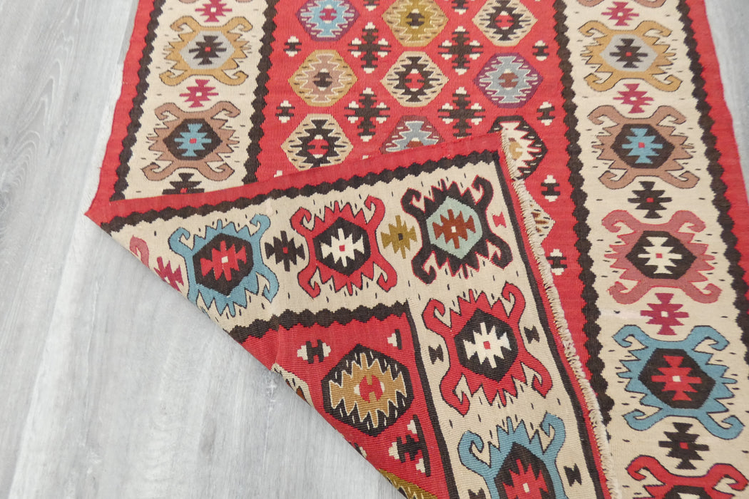 Handwoven Turkish Kilim Rug 162 x 83cm | Anatolian Wool Flatweave- Rugs Direct 
