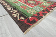Handwoven Turkish Kilim Accent Rug 130 x 100cm | Geometric Wool Flatweave- Rugs Direct 