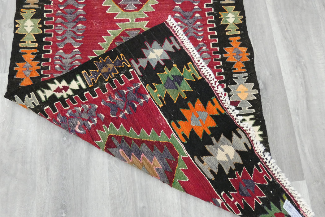Handwoven Turkish Kilim Accent Rug 130 x 80cm | Geometric Wool Flatweave- Rugs Direct