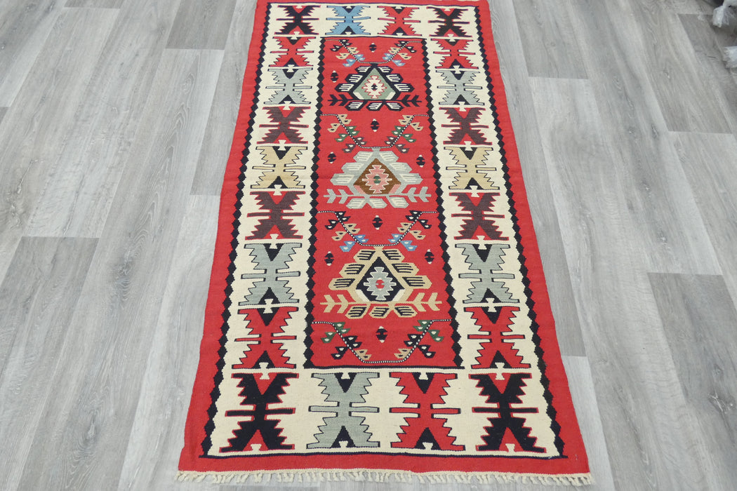 Handwoven Turkish Kilim Rug 158 x 84cm | Anatolian Wool Flatweave- Rugs Direct 