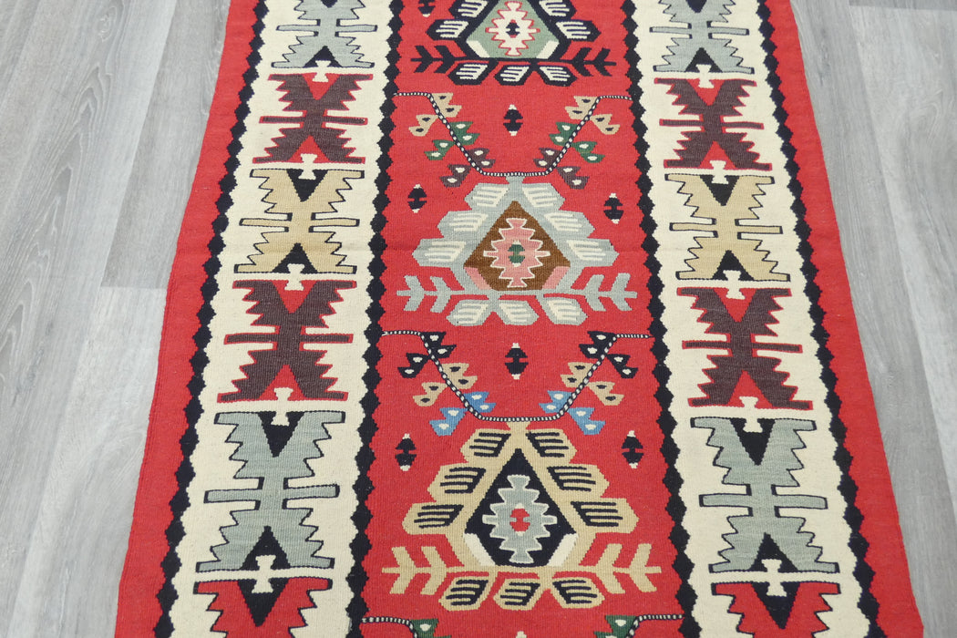 Handwoven Turkish Kilim Rug 158 x 84cm | Anatolian Wool Flatweave- Rugs Direct 
