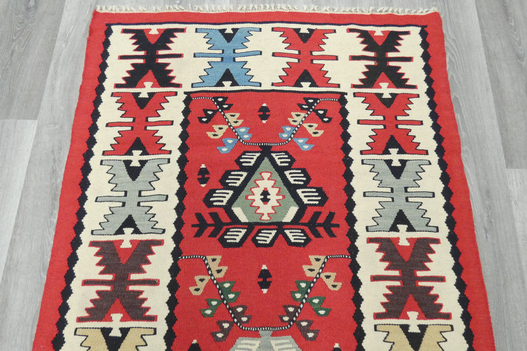 Handwoven Turkish Kilim Rug 158 x 84cm | Anatolian Wool Flatweave- Rugs Direct 