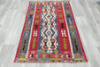 Turkish Kilim Rug 154 x 110cm | Colourful Anatolian Geometric Design- Rugs Direct 