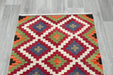 Turkish Kilim Rug 137 x 90cm | Colourful Diamond Medallion Design- Rugs Direct