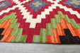 Turkish Kilim Rug 137 x 90cm | Colourful Diamond Medallion Design- Rugs Direct