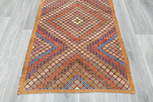 Vintage Handmade Turkish Kilim Rug 162 x 94cm | Geometric Wool Flatweave Tribal Area Rug | One of a Kind- Rugs Direct 