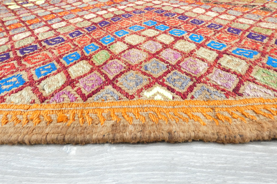 Vintage Handmade Turkish Kilim Rug 162 x 94cm | Geometric Wool Flatweave Tribal Area Rug | One of a Kind- Rugs Direct 