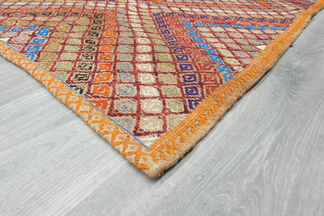 Vintage Handmade Turkish Kilim Rug 162 x 94cm | Geometric Wool Flatweave Tribal Area Rug | One of a Kind- Rugs Direct 