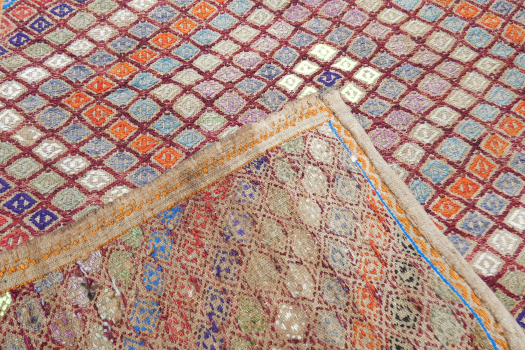 Vintage Handmade Turkish Kilim Rug 162 x 94cm | Geometric Wool Flatweave Tribal Area Rug | One of a Kind- Rugs Direct 