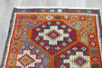 Vintage Handmade Turkish Kilim Rug 125 x 75cm | Geometric Tribal Wool Flatweave Rug | One of a Kind- Rugs Direct 